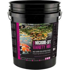 Microbe-Lift Legacy Variety Mix Floating Pellets & Sticks Koi & Goldfish Food, 14.5-lb bucket