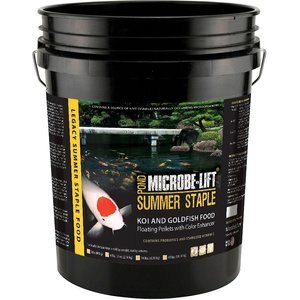 Microbe-Lift Legacy Summer Staple Floating Pellets with Color Enhancer Koi & Goldfish Food, 14-lb bucket