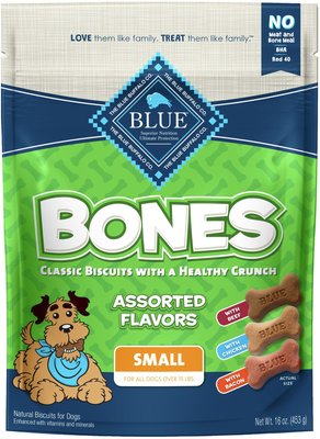 Blue Buffalo Bones Classic Assorted Flavors Small Dog Treats, 16-oz bag, slide 1 of 1