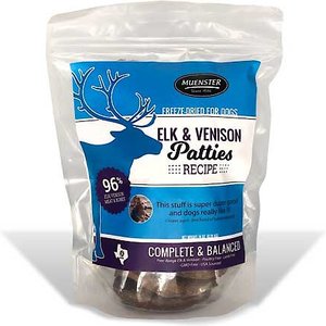 Muenster Elk & Venison Patties Complete & Balanced Grain-Free Freeze-Dried Dog Treats, 14-oz bag