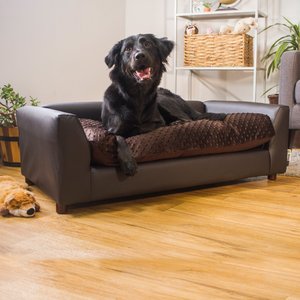 Keet Fluffly Deluxe Sofa Dog Bed w/ Removable Cover, Chocolate, Large