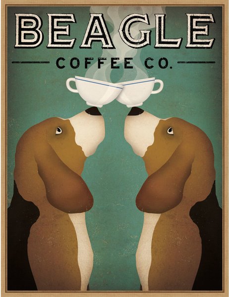 Amanti Art Beagle Coffee Co. by Ryan Fowler Framed Canvas Art slide 1 of 9