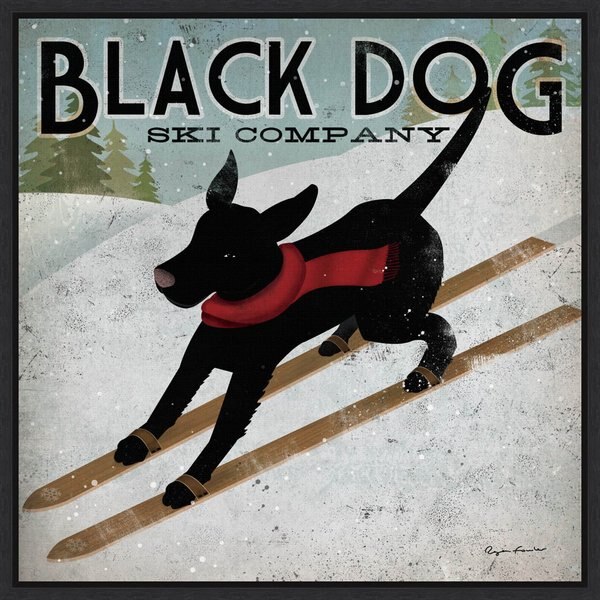 Amanti Art Black Dog Ski Company by Ryan Fowler Framed Canvas Art, Black slide 1 of 9