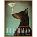 Amanti Art Doberman Cocktail Lounge by Ryan Fowler Framed Canvas Art, Maple