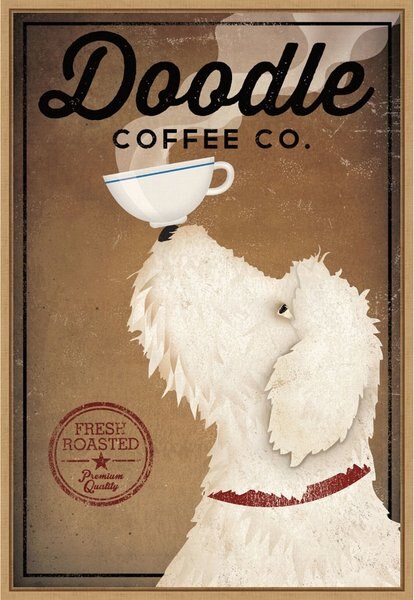 Amanti Art Doodle Coffee Co. by Ryan Fowler Framed Canvas Art, Maple slide 1 of 9