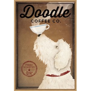 Amanti Art Doodle Coffee Co. by Ryan Fowler Framed Canvas Art, Maple