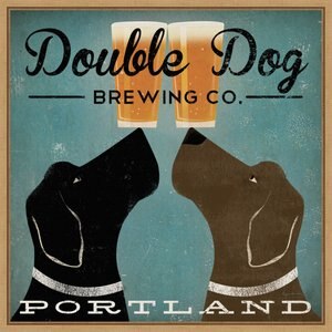 Amanti Art Double Dog Brewing Co. by Ryan Fowler Framed Canvas Art, Maple