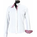 Equine Couture Children's Kelsey Long Sleeve Show Shirt, White/Pink, 8