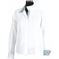 Equine Couture Children's Kelsey Long Sleeve Show Shirt, White/Aqua, 12