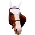 Equine Couture Horse Fly Bonnet, White, Full
