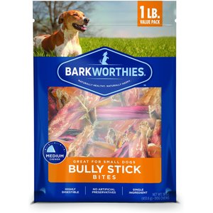 Barkworthies Bully Stick Bites Small Dog Grain-Free Dog Treats, 16-oz bag