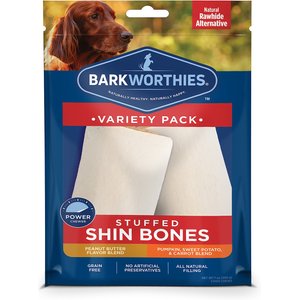 Barkworthies Stuffed Shin Bones Variety Pack Grain-Free Dog Treats, 2 count