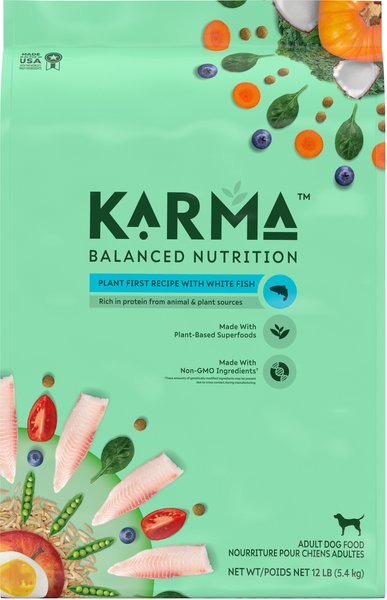 Karma Balanced Nutrition Plant First Recipe with White Fish Adult Dry Dog Food, 12-lb bag slide 1 of 9