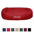 Majestic Pet Personalized Bagel Bolster Dog & Cat Bed, Red, Small