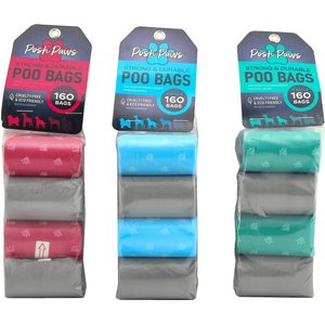 Posh Paws Paws Dog Poop Bags, 8 rolls