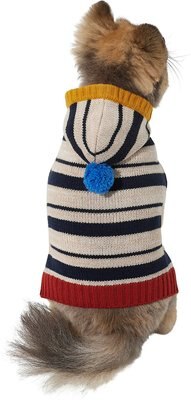 Wagatude Multi-Colored Stripe Pom Hood Dog Sweater, slide 1 of 1