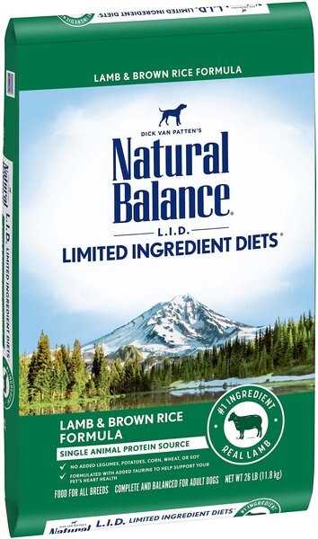 Natural Balance L.I.D. Limited Ingredient Diets Lamb & Brown Rice Formula Dry Dog Food, 26-lb bag slide 1 of 11