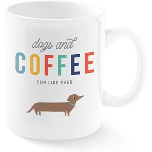 Fringe Studio "Dogs & Coffee" Montana Ceramic Mug, 16-oz