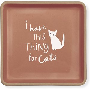 Fringe Studio "Thing For Cats" Square Stoneware Tray, Small