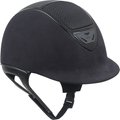 IRH IR4G XLT Black Amara Suede & Gloss Black Frame Riding Helmet, Small