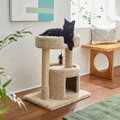 Frisco 27-in Real Carpet Cat Tree with Condo and Oval Perch, Beige