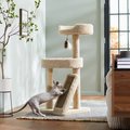 Frisco 44-in Real Carpet Cat Tree with Replaceable Corrugate Scratcher, Beige