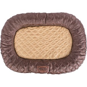 DII Border Cushion Quilted Oval Dog & Cat Crate Mat, Brown, Large