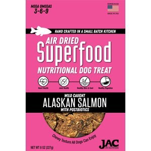 JAC Pet Nutrition Superfood Wild-Caught Alaskan Salmon Dehydrated Dog Treats, 14-oz bag