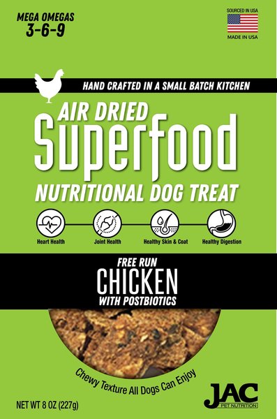 JAC Pet Nutrition Superfood Free Run Chicken Dehydrated Dog Treats, 14-oz bag slide 1 of 4