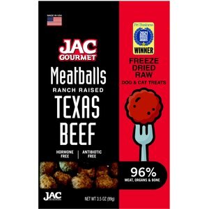 JAC Pet Nutrition Meatballs Ranch Raised Texas Beef Grain-Free Freeze-Dried Raw Dog Treats, 3.5-oz bag