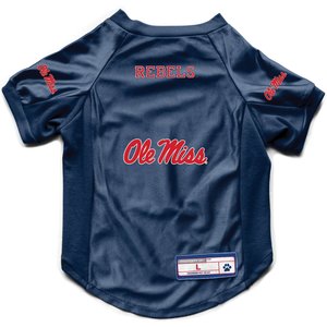 Littlearth NCAA Stretch Dog & Cat Jersey, Mississippi Ole Miss Rebels, Small