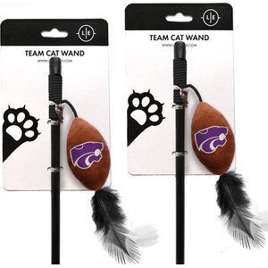 Littlearth NCAA Licensed Teaser Wand Cat Toy, 2 count, Kansas State Wildcats