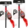 Littlearth NCAA Licensed Teaser Wand Cat Toy, 2 count, Ohio State Buckeyes