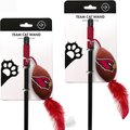 Littlearth NFL Licensed Teaser Wand Cat Toy, 2 count, Arizona Cardinals