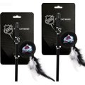 Littlearth NHL Licensed Teaser Wand Cat Toy, 2 count, Colorado Avalanche