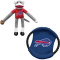 Littlearth NFL Licensed Sock Monkey Dog Tug Toy & Flying Disc, Buffalo Bills 