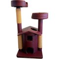Royal Cat Boutique Deluxe Queen's Kastle Luxury 55-in Faux-Leather Cat Condo, Burgundy 