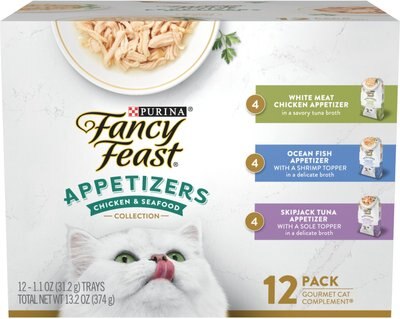 Fancy Feast Appetizers Grain-Free Variety Pack Wet Cat Food, 1.1-oz tray, case of 24, slide 1 of 1