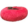 HDP Round Fuzzy Bolster Dog Bed, Pink
