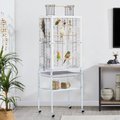 Yaheetech Transparent Stand Bird Cage, White
