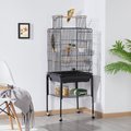 Yaheetech Play Top Detachable Rolling Stand Metal Bird Cage, Black