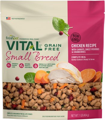 Freshpet Vital Chicken Recipe Grain-Free Small Breed Fresh Dog Food, 1-lb bag, case of 6, slide 1 of 1