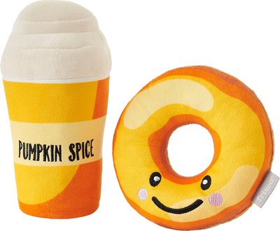 Frisco Fall Pumpkin Pie Latte and Donut Plush Squeaky Dog Toy, 2 count, slide 1 of 1