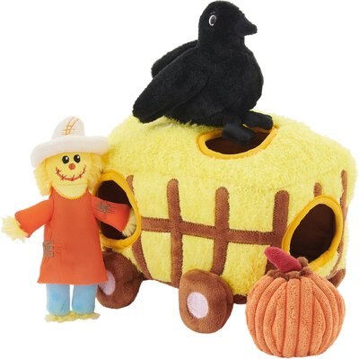 Frisco Fall Hay Wagon Hide and Seek Puzzle Plush Squeaky Dog Toy, slide 1 of 1