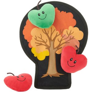 Frisco Autumn Tree with Apples Interactive Plush Squeaky Dog Toy, 4 count