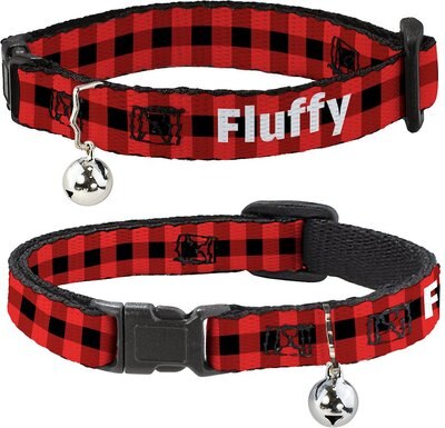 Buckle-Down Personalized Breakaway Cat Collar with Bell, Buffalo Plaid, slide 1 of 1