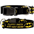 Buckle-Down DC Comics Batman Shield Polyester Personalized Dog Collar, Large