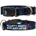 Buckle-Down Polyester Personalized Dog Collar, Galaxy Collage, Large