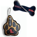 Littlearth NCAA Licensed Super Fan Plush & Squeaky Tug Bone Dog Toys, Oregon State Beavers