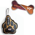 Littlearth NCAA Licensed Super Fan Plush & Squeaky Tug Bone Dog Toys, Virginia Tech Hokies
